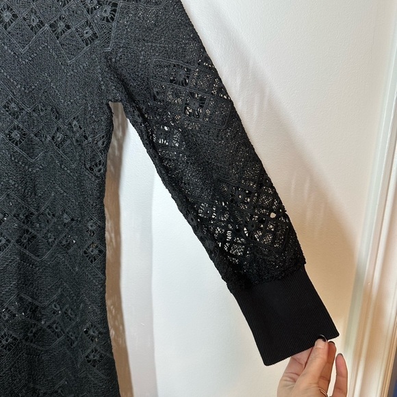 Flannel Black Lace  Transparent Dress Size 0 - Picture 3 of 6